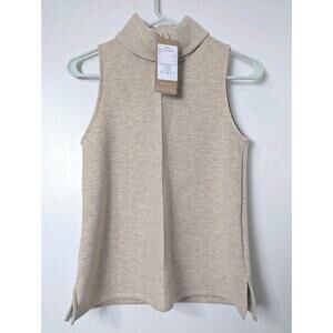 OGL Move Womens Size XS Turtle Neck Split Hem Sleeveless Top Athleisure NEW
